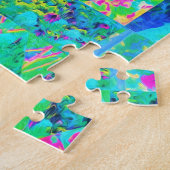 Puzzle Peinture de courtepointe avec Hydrangea et Blues (Côté)