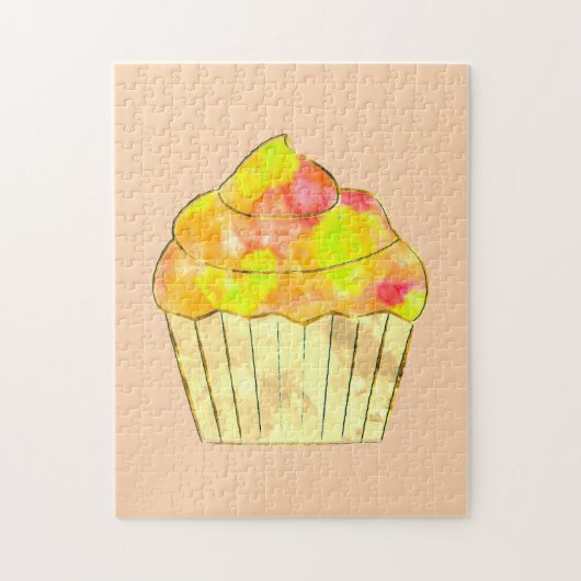 Puzzle Peinture de cupcake à l'aquarelle (Vertical)