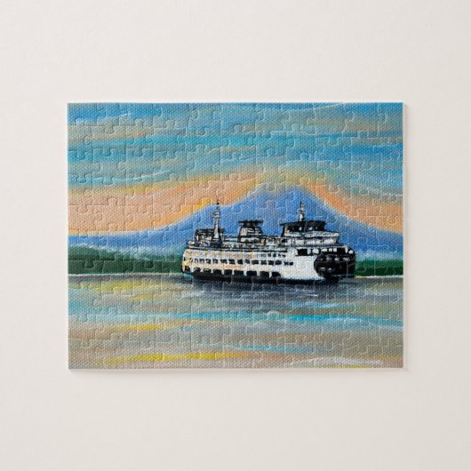 Puzzle Peinture de ferry au lever du soleil (Horizontal)