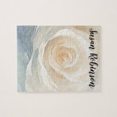 Puzzle Peinture de fleurs abstraites de rose blanche (Horizontal)