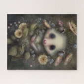 Puzzle Peinture de fleurs de bébé opossum mignon  (Horizontal)