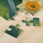 Puzzle Peinture de fleurs de printemps de chien caniche (Côté)