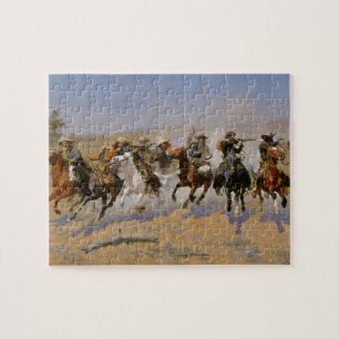 Puzzle Peinture de Frederic Remington “Dash For The Timbe