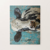 Puzzle Peinture de la ferme de vache laitière de mignonne (Vertical)