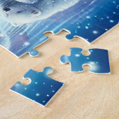 Puzzle Peinture de la scène neigeuse de la famille des ou (Côté)