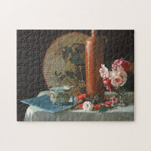 Puzzle Peinture de la vie avec ventilateur et rose