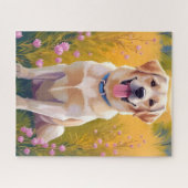 Puzzle Peinture de Labrador Retriever chien jaune Lab  (Horizontal)