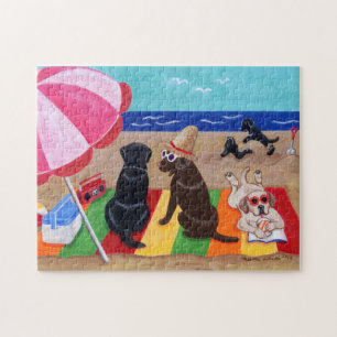 Puzzle Peinture de Labradors de brise d'été