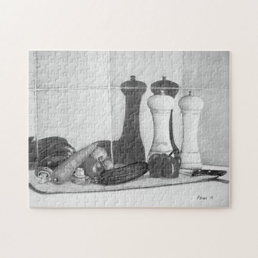 Puzzle peinture de légumes sur planche à découper (Horizontal)