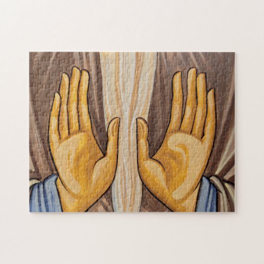 Puzzle Peinture de mains dans une église (Horizontal)