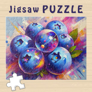 Puzzle Peinture de marbre en verre abstrait moderne Blueb