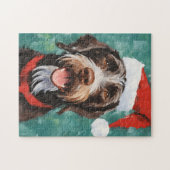 Puzzle Peinture de Noël germano-À poils durs-pointeur (Horizontal)