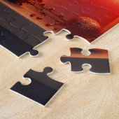 Puzzle Peinture de Noël Samoyède sous le gui (Côté)