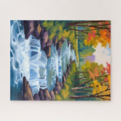 Puzzle Peinture de paysage de nature de cascade (Horizontal)