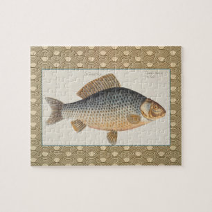 Puzzle peinture de pêche de carpe dessin d'eau douce