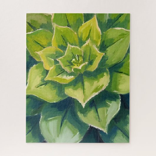 Puzzle Peinture de plante succulente verte (Vertical)