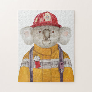 Puzzle Peinture de sapeur-pompier de koala