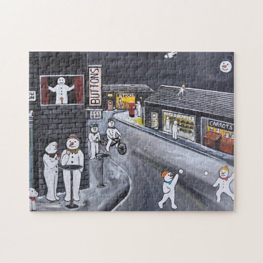 Puzzle Peinture de Snow Town par Alfred Fox (Horizontal)