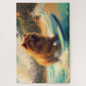 Puzzle Peinture de surf de la plage de Chow Chow (Vertical)