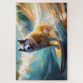 Puzzle Peinture de surf de plage de Malamute d'Alaska (Vertical)