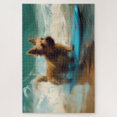 Puzzle Peinture de surf de plage de Terrier Australien (Vertical)