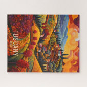 Puzzle Peinture de Toscane en automne | Italie Travel Art (Horizontal)