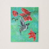Puzzle Peinture des colibris et des pavots (Vertical)