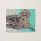 Puzzle Peinture des éléphants de bébé (Horizontal)