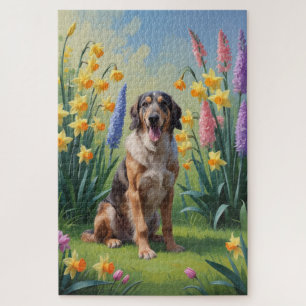 Puzzle Peinture des fleurs de printemps de chien de Wolfh