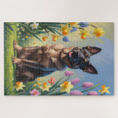 Puzzle Peinture des fleurs de printemps du Malinois (Horizontal)