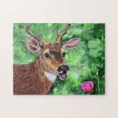 Puzzle Peinture drôle de cerfs (Horizontal)