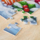 Puzzle Peinture d'une maison en pain d'épices colorée (Côté)