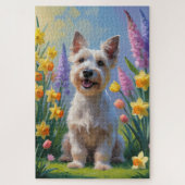Puzzle Peinture écossaise de printemps de chien Terrier (Vertical)