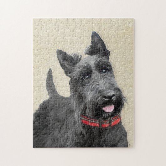 Puzzle Peinture écossaise Terrier - Cute Original Dog Art (Vertical)