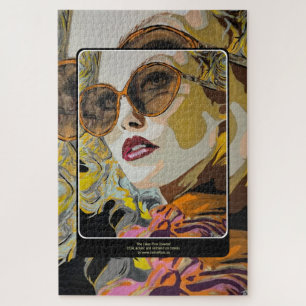 Puzzle Peinture 'Elle aime les Pina Coladas' sur un