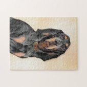 Puzzle Peinture en noir et blanc - Art original Chien (Horizontal)