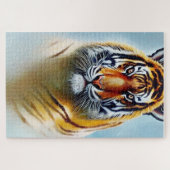 Puzzle Peinture faciale de tigre - Artwork de faune frapp (Horizontal)
