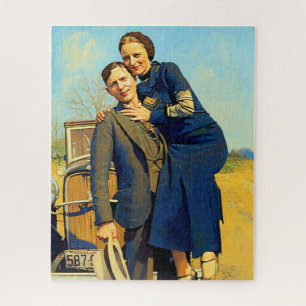 Puzzle Peinture fausse Bonnie Parker Clyde Barrow 1933