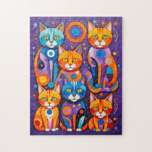 Puzzle Peinture géométrique Abstraite pour chats