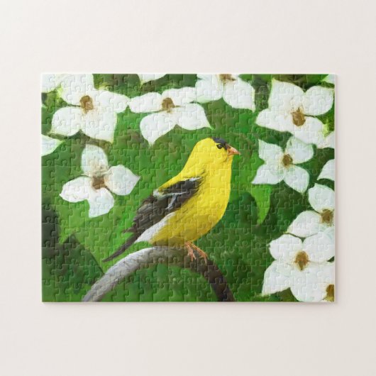 Puzzle Peinture Goldfinch - Cute Original Chien Art (Horizontal)