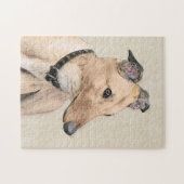 Puzzle Peinture Greyhound - Cute Original Chien Art (Horizontal)