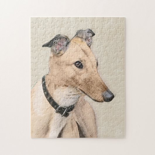 Puzzle Peinture Greyhound - Cute Original Chien Art (Vertical)