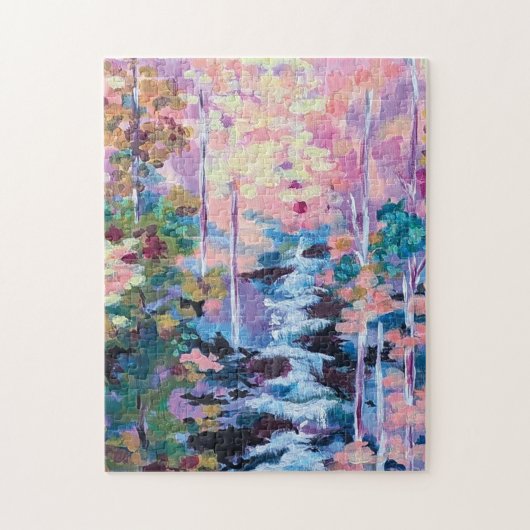 Puzzle Peinture impressionniste de cascade (Vertical)