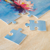 Puzzle Peinture impressionniste de chat noir dans l'étang (Côté)