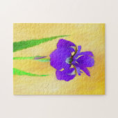 Puzzle Peinture Iris à pois pourpre - Chien original mign (Horizontal)