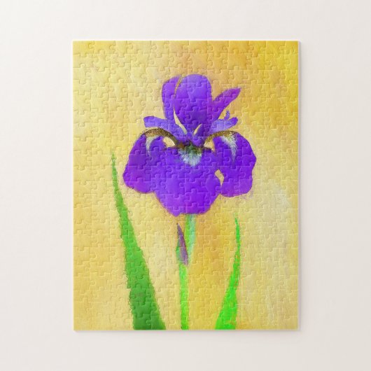 Puzzle Peinture Iris à pois pourpre - Chien original mign (Vertical)
