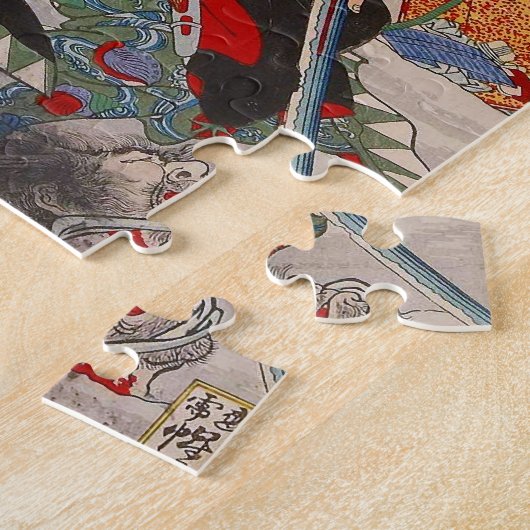 Puzzle Peinture japonaise d'Ukiyo-e d'un combat samouraï (Côté)