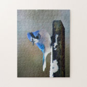Puzzle Peinture Jay Bleu - Art Oiseau Original (Vertical)