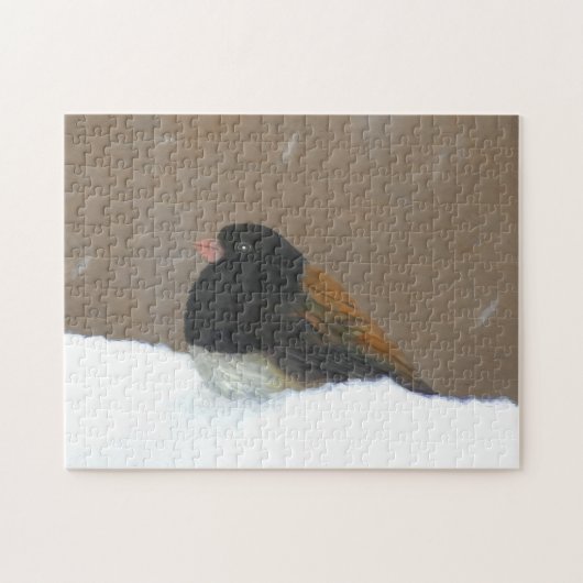 Puzzle Peinture Junco foncée - Art original pour oiseaux (Horizontal)