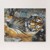 Puzzle Peinture majestueuse sur le tigre (Horizontal)